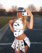 Load image into Gallery viewer, B&amp;W Halter Top &amp; Wrap Skirt Set
