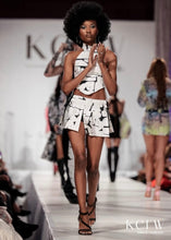 Load image into Gallery viewer, B&amp;W Halter Top &amp; Wrap Skirt Set
