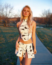 Load image into Gallery viewer, B&amp;W Halter Top &amp; Wrap Skirt Set
