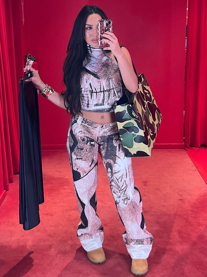 Graffiti Denim Pants
