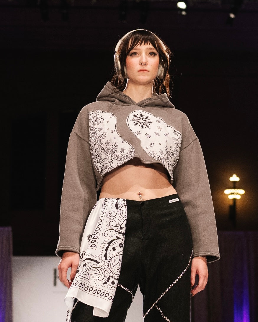 Bandana Cropped Hoodie