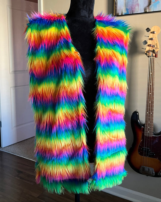 Rainbow Fur Vest
